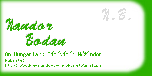 nandor bodan business card